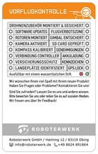 Laden Sie das Bild in den Galerie-Viewer, Roboterwerk Drohnen-Kennzeichen - 30x10mm, Aluminium in verschiedenen Farben, Titan oder Glas