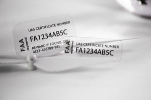 Drone Label for FAA UAS Registration Number, Ultra-Thin Glass, Including FAA ID Card