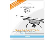 Laden Sie das Bild in den Galerie-Viewer, Roboterwerk Geschenk-Gutschein für eine Drohnen-Plakette laserbeschriftetes Kennzeichen aus Glas